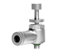 Valvola a farfalla per il controllo della velocità, con filettatura M5 e raccordi a connessione rapida multi formato per tubi da 6 mm, design robusto in acciaio inossidabile (SL6-M5)