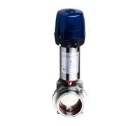 Valvola a farfalla pneumatica da 1-1/4" con interruttore intelligente, tipo morsetto, diametro esterno 50,5 mm, attuatore a semplice effetto, acciaio inossidabile 316