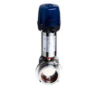 Valvola a farfalla pneumatica da 1-1/4" con interruttore intelligente, tipo morsetto, diametro esterno 50,5 mm, attuatore a semplice effetto, acciaio inossidabile 316