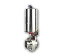 Valvola a farfalla pneumatica da 2" Tri Clamp OD 64MM Attuatore a semplice effetto