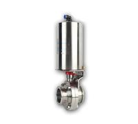Valvola a farfalla pneumatica da 3/4" in acciaio inossidabile 304 Tri Clamp OD 50,5 MM Attuatore a semplice effetto