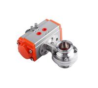 Valvola A Farfalla Pneumatica Sanitaria Tri-Clamp 1,5"/2", Corpo In Acciaio Inossidabile 304/316L, Guarnizione In Silicone - Adatta A Sistemi Di Processo Per Produzione Birra E Bevande(SUS304,OD45)