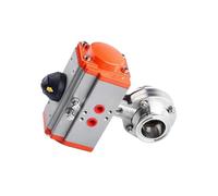 Valvola a farfalla pneumatica sanitaria Tri Clamp da 19 mm, 32 mm, 38 mm, 51 mm e 76 mm(57mm Ferrule 77.5)