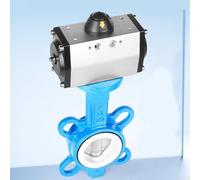 Valvola a farfalla pneumatica, valvola di controllo del flusso in acciaio inossidabile 304 con guarnizioni in gomma/PTFE, DN40/DN50/DN65, PN16, per idraulici industriali (DN50)