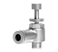 Valvola a farfalla regolabile con connessione rapida M5, progettata per la regolazione della velocità su tubi da 6 mm, compatibile con porte di dimensioni multiple tra cui 1/8'', 1/4'', 3/8'', 1/2
