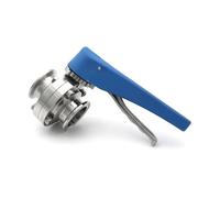 Valvola a farfalla sanitaria da 1 pollice 304 in acciaio inox a tre morsetti 25 mm 38 mm maniglia multi-posizione in plastica (1,5 pollici)