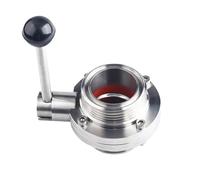Valvola a farfalla sanitaria in acciaio inossidabile 304 con filettatura T standard da 25, 32, 38-89 mm, for produzione casalinga(T-Thread 76)
