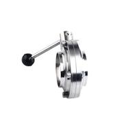 Valvola a farfalla sanitaria in acciaio inossidabile 304 con saldatura di testa, diametro esterno del tubo 19-159 mm, for produzione artigianale(63mm)