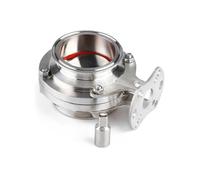 Valvola a farfalla sanitaria in acciaio inossidabile 304 da 1-1/2" con piattaforma Tri Clamp, diametro esterno 50,5 mm, guarnizione in silicone