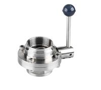 Valvola a farfalla sanitaria in acciaio inossidabile 304 da 2-1/2" DN65 con filettatura femmina e guarnizione in silicone