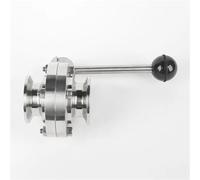 Valvola a farfalla sanitaria in acciaio inox 304 da 3/4" 19/25/38/45/51/63 mm, valvola a farfalla sanitaria 304 a tre morsetti da 50,5/64/77,5 mm per birra fatta in casa (ghiera da 19 mm 50,5)