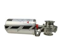 Valvola a farfalla sanitaria pneumatica a triplo morsetto da 1", 1,5" e 2", ritorno a molla in acciaio inossidabile 304(2")