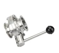 Valvola a farfalla sanitaria Tri Clamp da 10 bar, 19-159 mm, 1,5", 2" -6", in acciaio inossidabile SUS 304, controllo del flusso, produzione casalinga(108K119 H62)