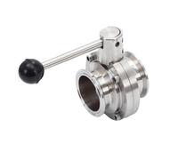 Valvola a farfalla sanitaria Tri Clamp in acciaio inossidabile SS304 da 3/4", 1", 1-1/4", 1-1/2", 2", 3" for prodotti lattiero-caseari e birra fatta in casa(63mm Ferrule 77.5)