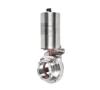 Valvola a farfalla Tri Clamp da 1,5" e 2" con attuatore pneumatico, valvola a farfalla a semplice effetto(OD19mm Ferrule 50.5,SUS304)