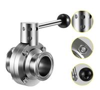 Valvola a farfalla Tri Clamp in acciaio inossidabile 304 da 1,5" con tre morsetti e rondella in silicone