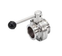 Valvola a farfalla Tri Clamp in acciaio inossidabile SS304 da 3/4" 1" 1-1/4" 1-1/2" 2" 3''(102mm Ferrule 119)