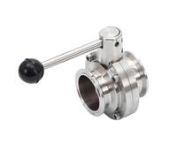 Valvola a farfalla Tri Clamp in acciaio inossidabile SS304 da 3/4"" 1"" 1-1/4"" 1-1/2"" 2"" 3''(63mm Ferrule 77.5)