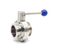 Valvola a farfalla Tri Clamp SS304 da 1,5" 2" 3" 4" 19/25/38/51/63,5/76/102 mm con rondella in silicone in acciaio inossidabile(32mm Ferrule 50.5)
