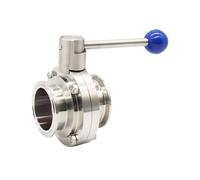 Valvola a farfalla Tri Clamp SS304 in acciaio inox da 1,5"2"3"4"19/25/38/51/63,5/76/102 mm for birra fatta in casa(51mm Ferrule 64)