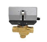 Valvola a globo motorizzata in ottone a 3 vie da 1/2 '' 3/4 '' 1 '' con VC6013 Fan Coil AC220V Valvola di intercettazione elettrica (0,75 pollici)