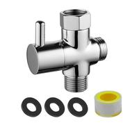 valvola a leva 3 vie, G 1/2, ottone pieno, doccia, adattatore, valvola a leva, rame, cromo
