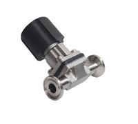 Valvola a membrana sanitaria Tri Clamp da 1/2" 12,7 mm di diametro esterno del tubo x 0,5" in acciaio inossidabile SUS 316L, 1 pezzo