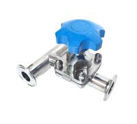 Valvola a membrana sanitaria Tri Clamp in acciaio inossidabile 316L a 3 vie, DN15/20/25/32/40 x 1,5", for produzione di birra e prodotti lattiero-caseari(DN40)