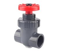 Valvola a saracinesca in UPVC, Valvola a saracinesca di isolamento UPVC for il controllo del flusso irrigazione dell'acquario grigio scuro e bianco 20-63 mm(Dark Gray Valve,Inner Dia.50mm)