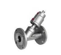 Valvola a sede ad angolo con flangia pneumatica in acciaio inossidabile DN100 Resistente alle alte temperature alla corrosione Tipo Y tagliato