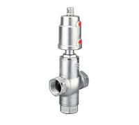 Valvola a sede angolare con attuatore pneumatico a 3 vie DN40 - Acciaio inossidabile(Single Acting)