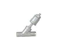 Valvola a sede angolare for saldatura pneumatica in acciaio inossidabile DN32 con attuatore in acciaio inossidabile(Normally Closed,Double Acting)