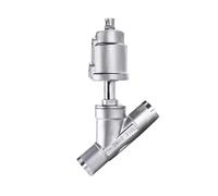 Valvola a sede angolare for saldatura pneumatica in acciaio inossidabile DN40 con attuatore in acciaio inossidabile(Normally Open,Double Acting)