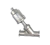 Valvola a sede angolare pneumatica a installazione rapida DN32 in acciaio inossidabile a normalmente chiusa Guarnizione in PTFE(CLOSED-DOUBLE ACTING)