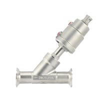 Valvola a sede angolare pneumatica di tipo Y, Valvola di ritegno pneumatica a sede angolare DN15 16 bar SS304 PTFE(Normally Closed,Double Acting)