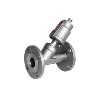 Valvola a sede angolata con flangia pneumatica in acciaio inossidabile DN32, valvola di intercettazione del vapore di tipo Y resistente alla corrosione