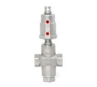 Valvola a sede pneumatica a 3 vie DN25 Valvole a angolare con attuatore pneumatico normalmente chiuso da 16 bar(Single Acting)