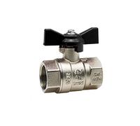 VALVOLA A SFERA 1/2" FEMMINA/FEMMINA MANIGLIA A FARFALLA LEVA CORTA