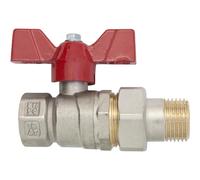 Valvola a sfera 1/2" MF con bocchettone e farfalla
