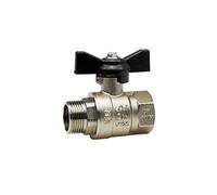 VALVOLA A SFERA 3/4" MASCHIO/FEMMINA MANIGLIA A FARFALLA LEVA CORTA