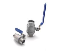 Valvola a sfera a 2 pezzi in acciaio inossidabile 304 con doppia filettatura maschio BSP da 1/4" a 2" a porta completa for impieghi gravosi for sistemi di acqua gasolio(1")