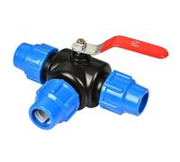 Valvola A Sfera A 3 Vie, 25mm/32mm/40mm/50mm, Valvola A Sfera con Anima in Acciaio E Plastica, for Raccordi for Tubi dell'Acqua for Irrigazione Agricola da Giardino(50mm)