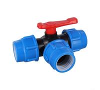 Valvola a sfera a 3 vie per sistema di controllo dell'acqua per tubi in PE, 20/25/32/40/50 mm, raccordo idraulico di grado industriale con giunto a connessione rapida per regolazione della direzione