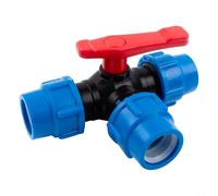 Valvola a sfera a 3 vie per sistema di controllo dell'acqua per tubi in PE, 20/25/32/40/50 mm, raccordo idraulico di grado industriale con giunto a connessione rapida per regolazione della direzione