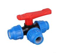 Valvola a sfera a 3 vie per sistema di controllo dell'acqua per tubi in PE, 20/25/32/40/50 mm, raccordo idraulico di grado industriale con giunto a connessione rapida per regolazione della direzione