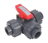 Valvola a sfera a 3 vie tipo L/T da 1 pezzo, adattatore for irrigazione da giardino in PVC, valvola di controllo multipla da 20-50 mm(T Style DN15)