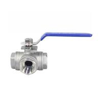 Valvola a sfera a 3 vie tipo T in acciaio inossidabile 304, filettatura interna da 3/4", 1", deviatore di flusso multiporta for sistemi acqua/olio/aria(3/4" (DN20))