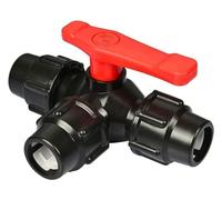 Valvola a sfera a 3 vie, Valvola a sfera multicolore a 3 vie ad innesto rapido in plastica di tipo T for l'irrigazione terreni agricoli, 1/2"-1,5"(Black,1.5in)
