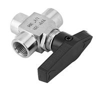Valvola a Sfera a 3 Vie, Valvola Pneumatica ad Alta Pressione, Valvola in Acciaio Inox, Filettatura Femmina, BSPP per Controllo del Flusso dell'acqua (BSPP 1/4")