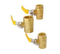 Valvola a sfera a compressione da 2,5 cm, in ottone resistente con valutazione 600 WOG, impugnatura in vinile per controllo del flusso d'acqua, spegnimento idraulico in linea (standard grande)